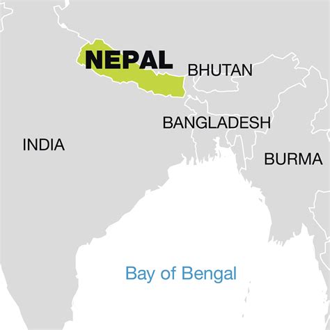 MAP Nepal on a World Map